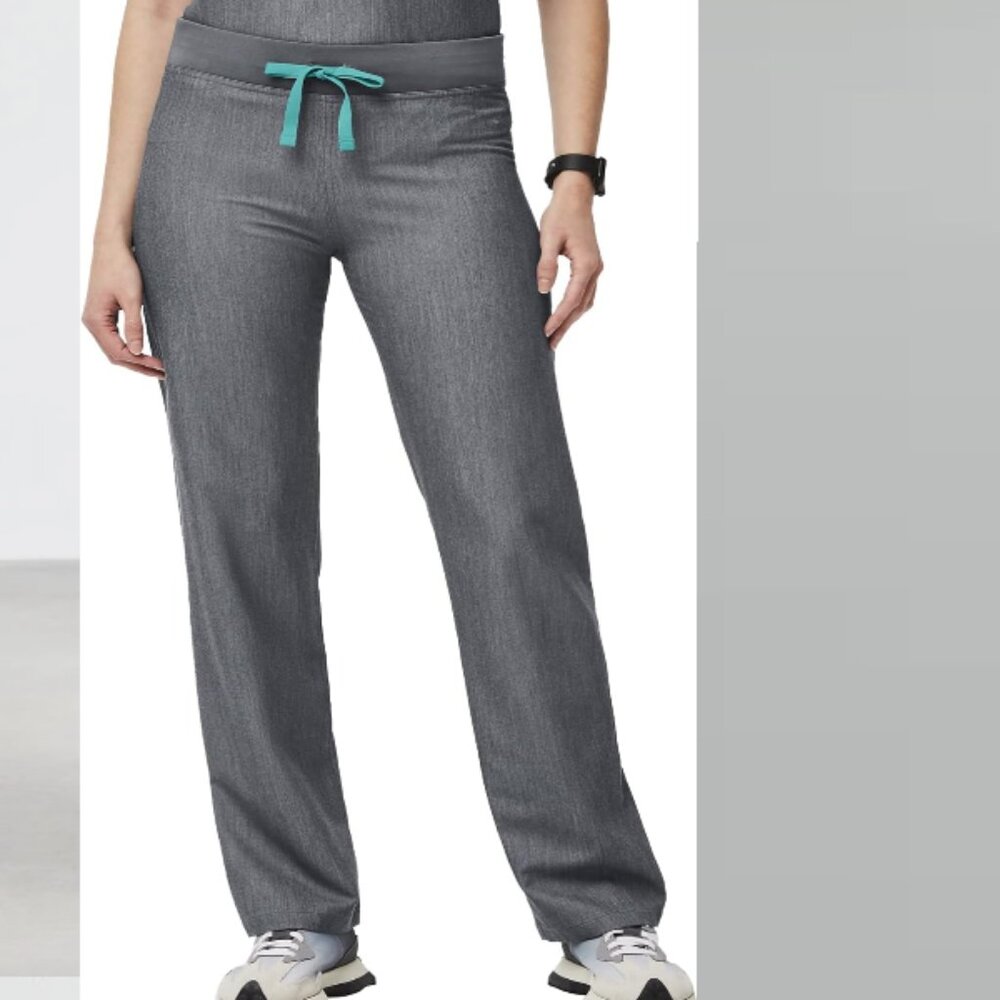 Figs‎ Women's Livingston Basic Scrub Pants Gray LP Large Petite